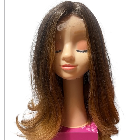Women Brown Ombre Wig Lace top Synthetic Wig - Picture 1 of 5